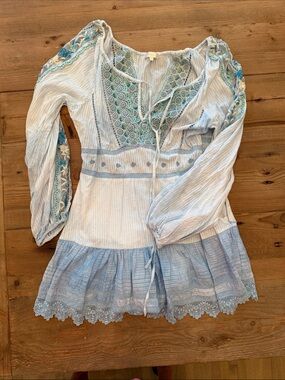 loveshackfancy wells appliquéd organza mini dress LoveShackFancy | Dresses | Loveshackfancy Wells Appliqud Organza Mini Dress  Blue Floral Size 6 595